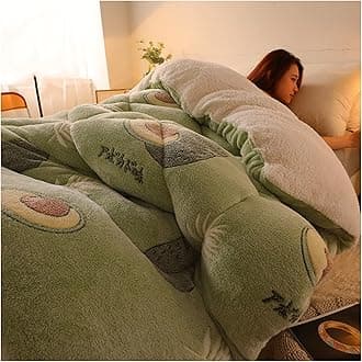 RRNAR Down Duvet, Cashmere Quilt, Quilt/quilts, Comforter, Winter Quilt Thicken Lamb Cashmere Duvet for All Seasons, Soft and Durable Heavy Quilts, Machine Washable,F,200x230cm(4kg) [Energy Class A]