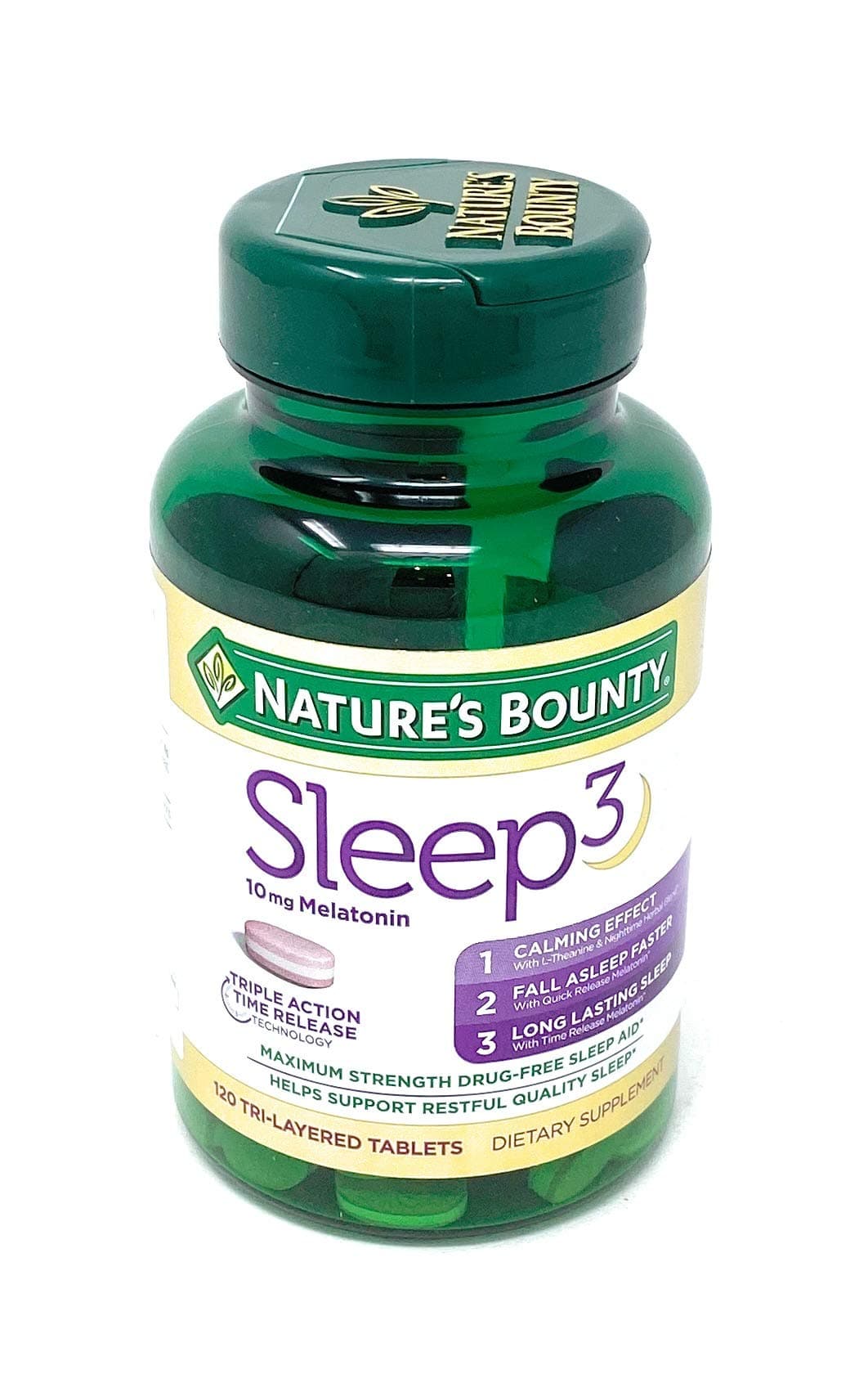 Nature's Bounty Sleep3 10mg. Melatonin, 120 Tablets