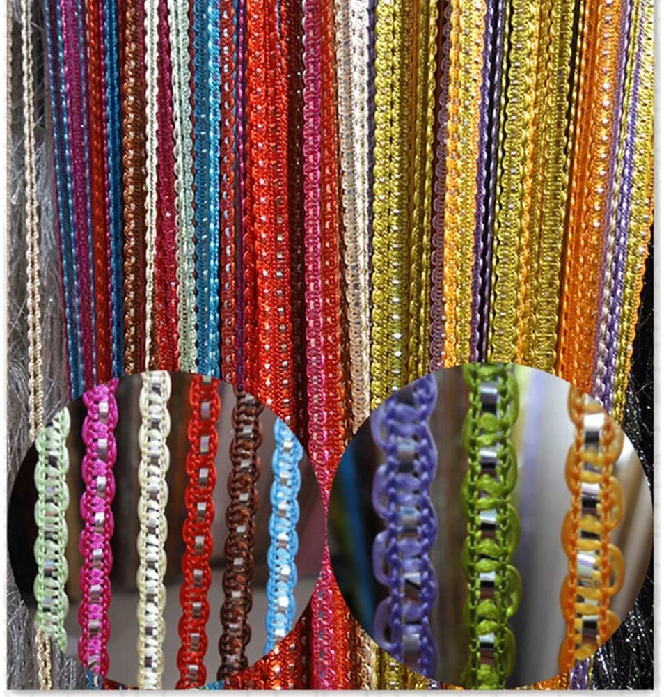 Vidillo Wall Panel Fringe Window Room Divider Blind Decorative Tassel Ribbon Strings Strip Silver Thread Screen Door String Curtain (Multicolour)