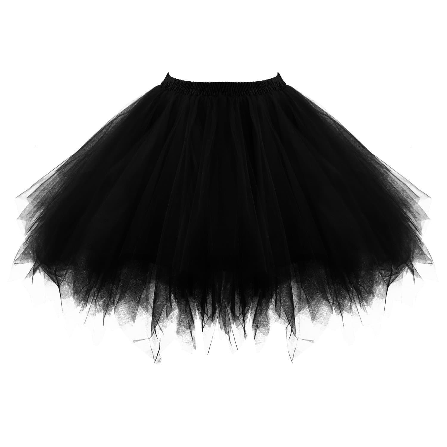 Women's Short Vintage Ballet Bubble Puffy Tutu Petticoat Skirt