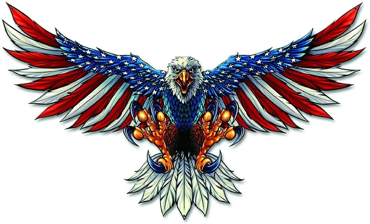 American Bald Eagle Flag Decal Sticker - 12 Inch - Vinyl Car Truck Bumper Patriotic Waterproof Decal Eagle for Car Truck Trailer SUV Van Outdoor Window Wall Laptop Tablet Cup Glass Any Smooth Surface