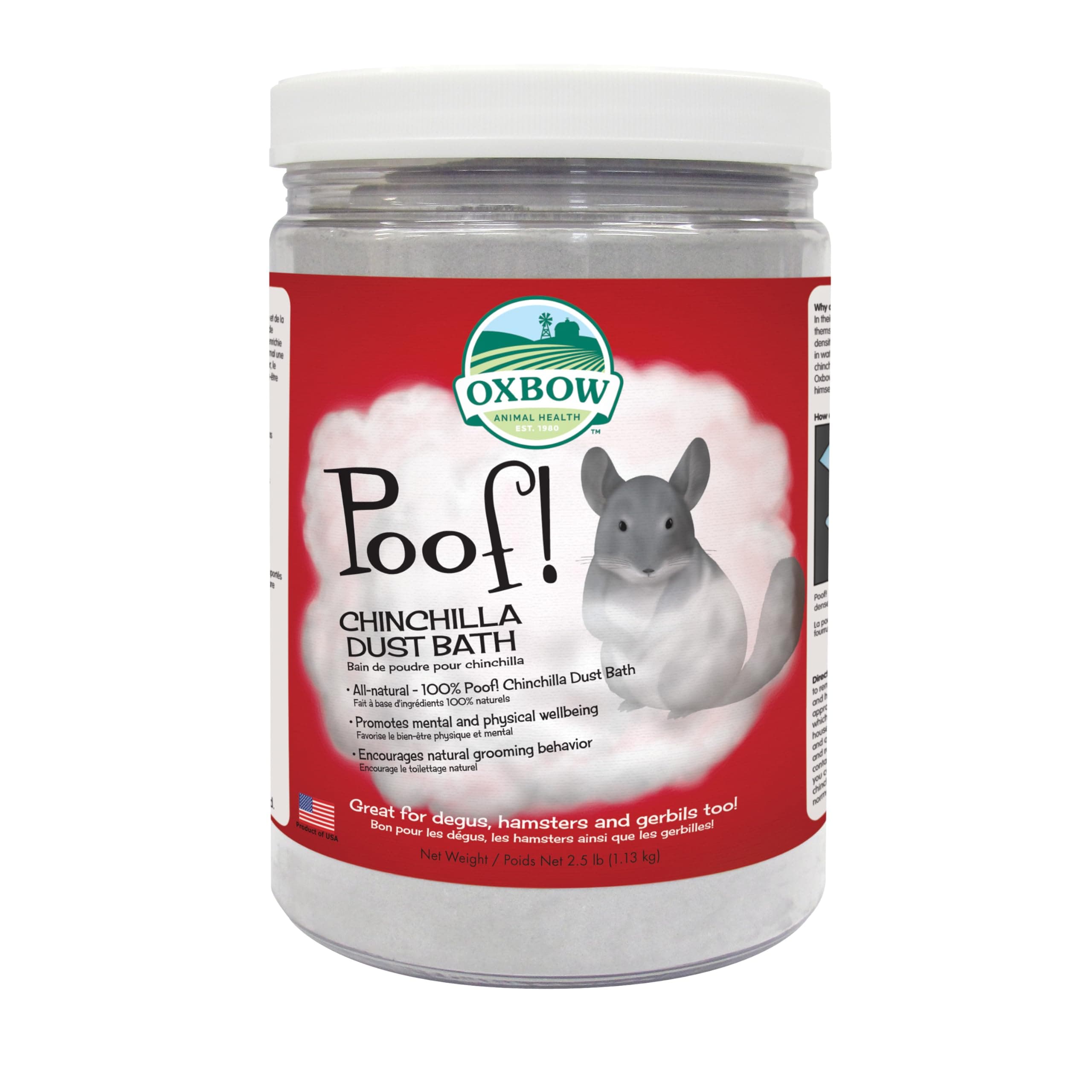 Animal Health Poof Blue Cloud Dust for Chinchilla Bath, 1.1kg