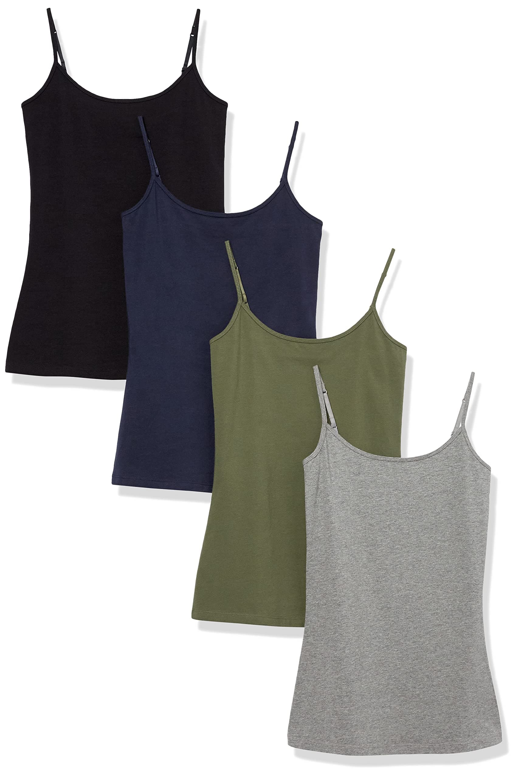 Women's Slim-Fit Camisole for Layering and Everyday Wear, Pack of 4