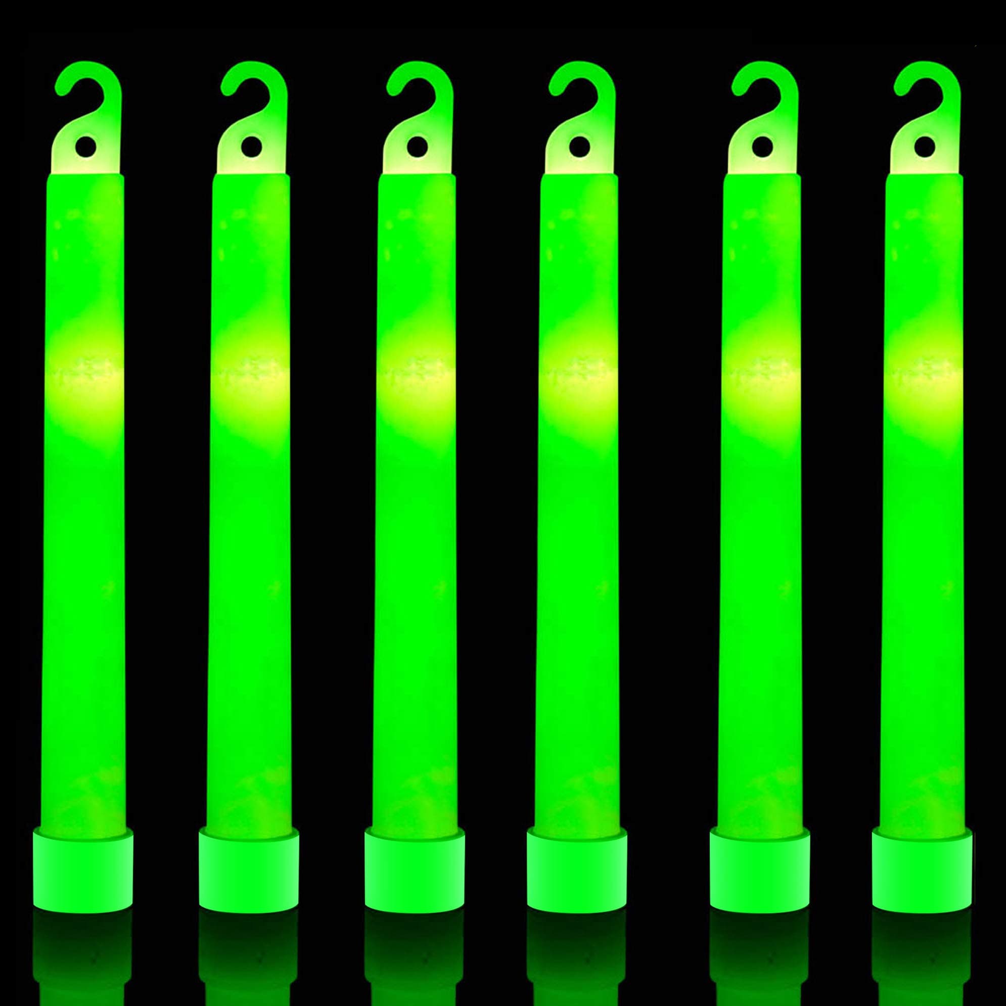 32 Ultra Bright 6 Inch Large Green Halloween Glowsticks - Chem Lights Sticks with 12 Hour Duration - Camping Glowsticks, Emergency Glow Stick For Storms Blackouts - Glowsticks for Parties Activities