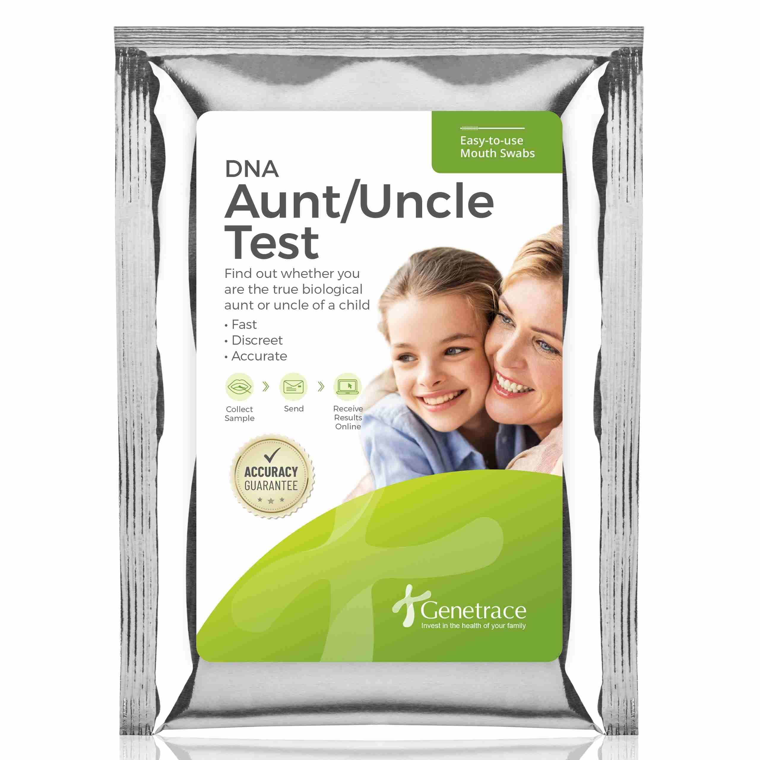 DNA Aunt/Uncle Test - at-Home Collection Kit for Avuncular Testing - Lab Fees & Shipping Included - Results in 1-2 Days