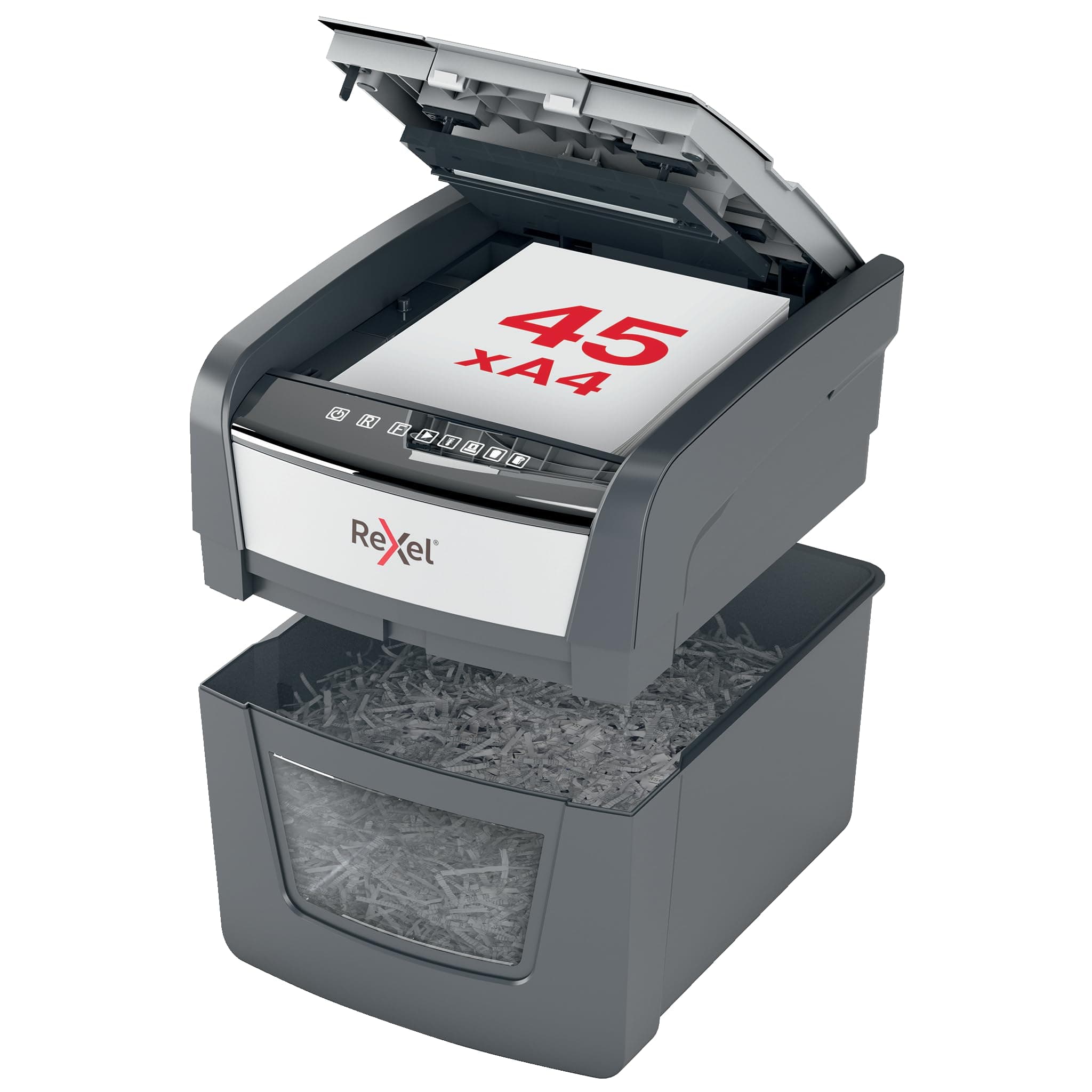 RexelOptimum AutoFeed 45XP Automatic Cross Cut Paper Shredder, Grey
