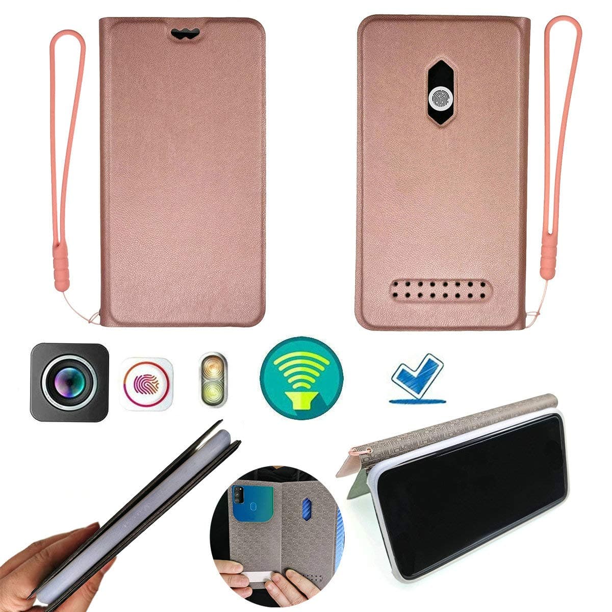 Ojtong Case for Logicom L-LTE 506 Hd Logicom L-ITE 506 Hd Case Silicone Protection Ring + Flip Cover Stand Shell Pink
