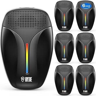 Upgraded Ultrasonic Repeller & Insect Indoor Repeller,Ultrasonic and Repellent for Roach,Rodent,Mouse,Bugs,Mosquito,Mice,Spider,Ant,3 Mode Switching,6 Packs