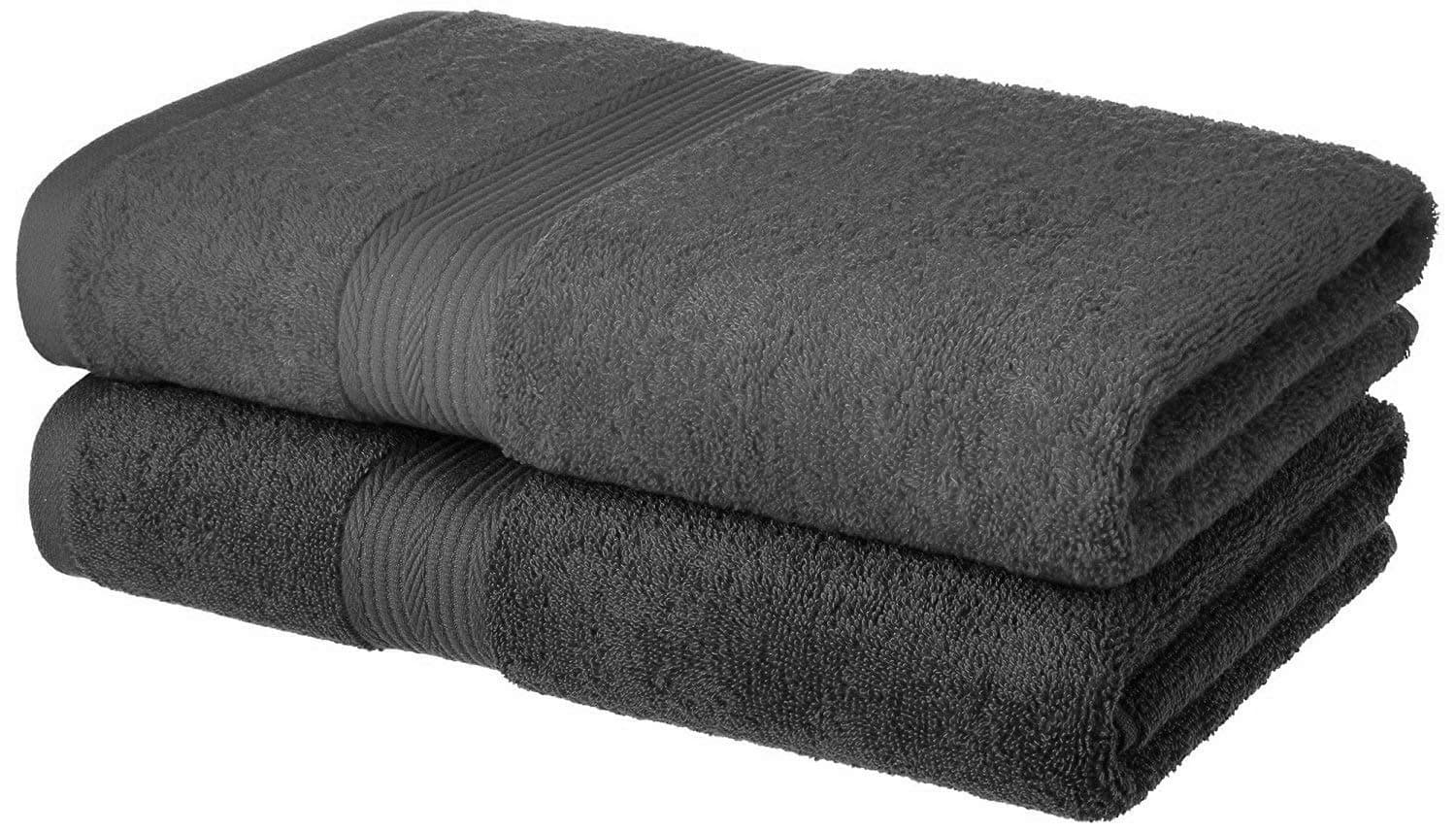 Tribecca 100% Cotton 2 Piece 500 GSM Large Cotton Bath Towel Set :: 140 x 70 cm (Grey Grey)