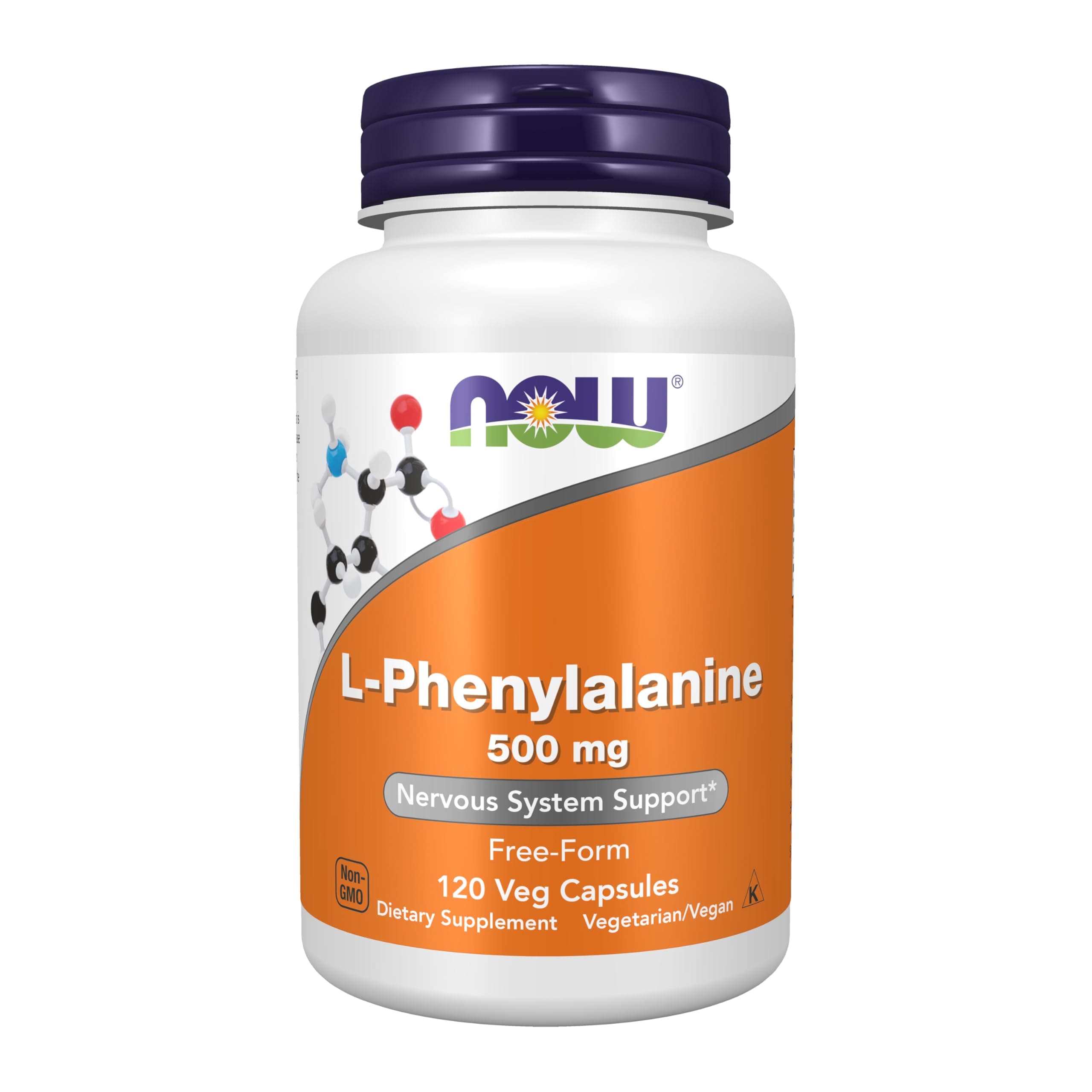 NOW Supplements, L-Phenylalanine 500 mg, Nervous System Support*, Amino Acid, 120 Veg Capsules