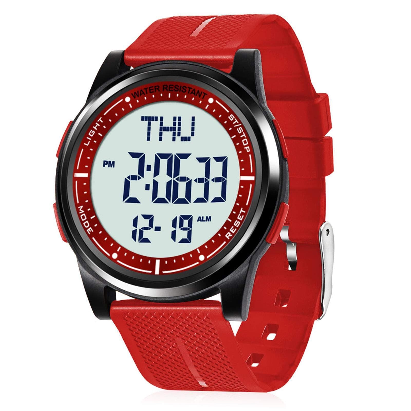 Digital Watch for Men Women, 50M Waterproof Ultra-Thin Lightweight Silicone 44mm Sports Watch with Alarm, Stopwatch and Countdown Timer, Ideal for Gym, Running, School and Daily Wear