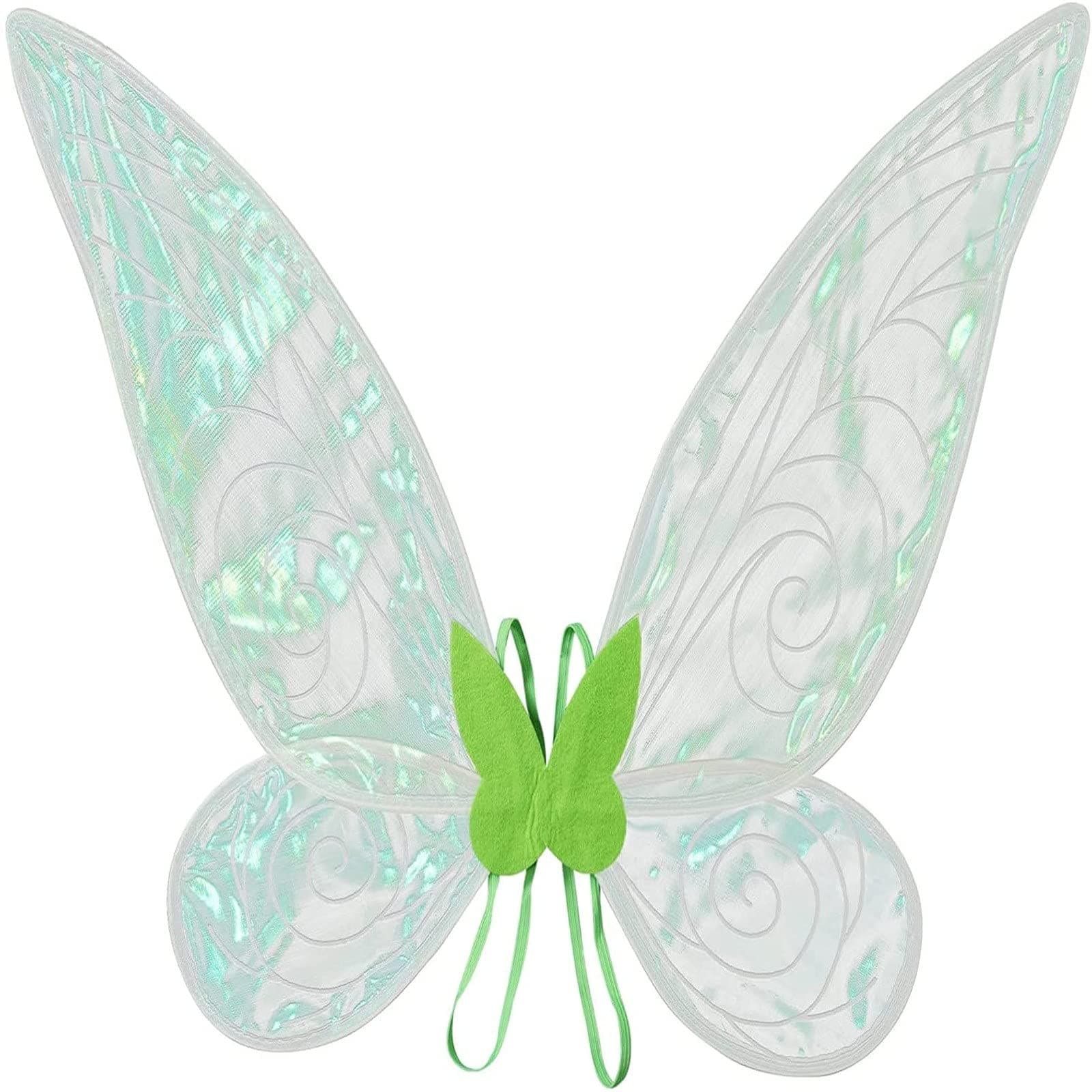 Sparkly Angel Wing-s with Elastic Shoulder Straps and Halloween for Masquerade Party Costume White One Size