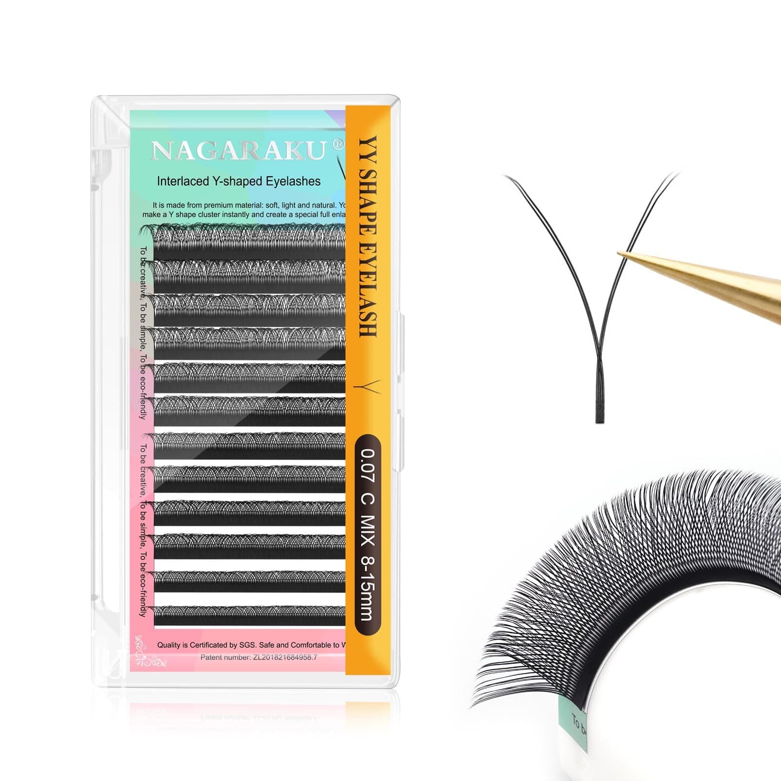 yy Eyelash Extensions Supplies y lash 0.07mm C curl Mix Tray 8-15mm Premade 4D Easy Fan Russian Volume Cluster Faux Mink Matte 12 rows pre Fanned Wispies Crisscross Eye Lashes