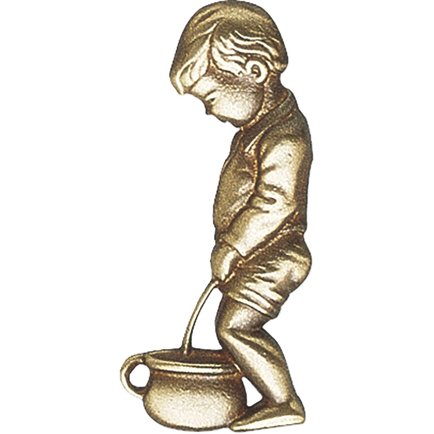 'Marc Hesi Toilet Sign, Self Adhesive, Retro, Vintage, Height: 90 mm, Pack of 1 Brass Matt, 4672.580.002.0