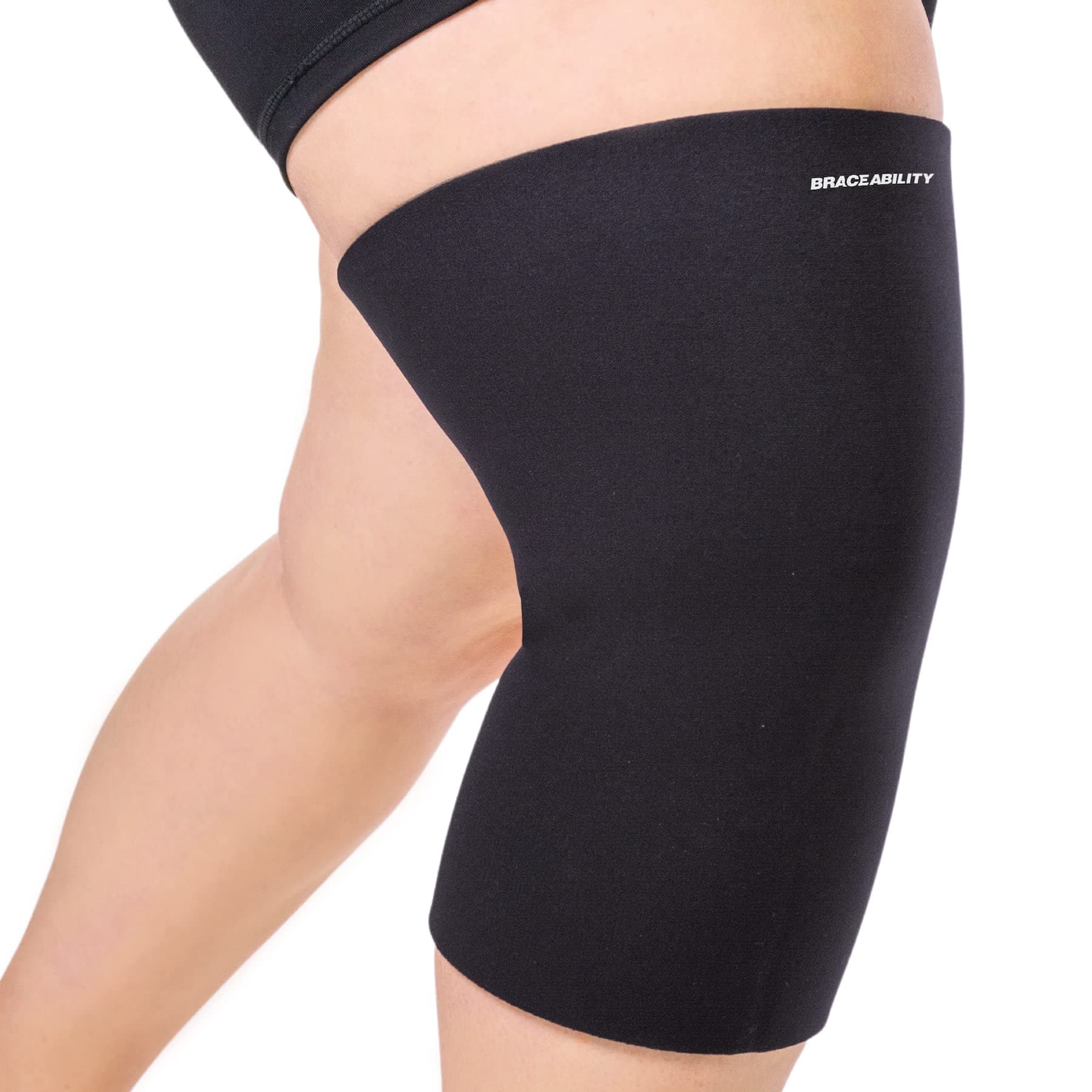 BraceAbility Plus Size Neoprene Knee Sleeve | XXXXXXL Obesity Compression Support Brace for Bariatric Women & Men with Big Thighs & Arthritis Joint Pain (6XL)