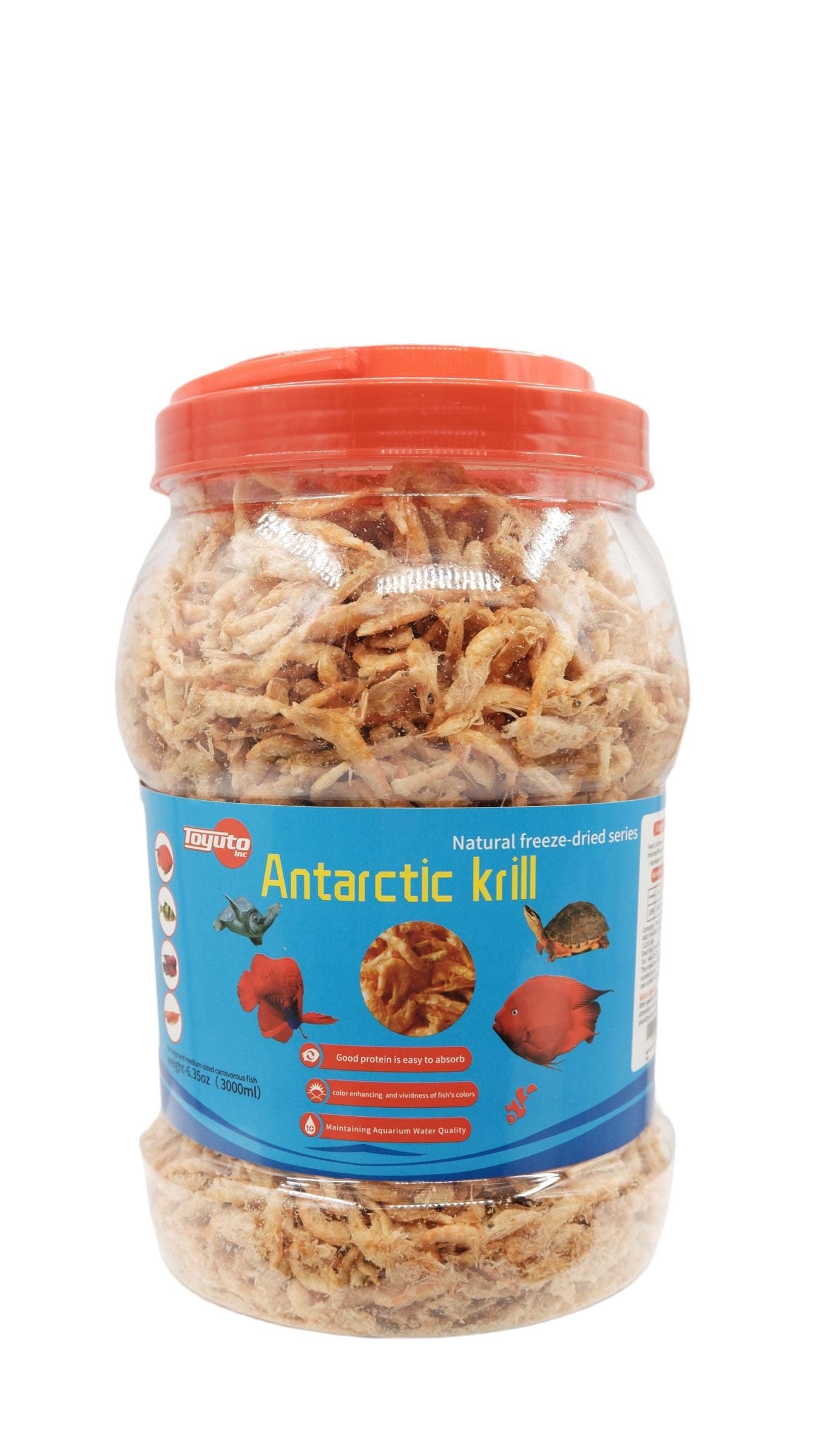 Premium Freeze-Dried Krill & Shrimp Mix Ideal for Arowana, Koi, Tropical Cichlids, and Turtles High Protein Floating Aquarium Food (1000ml)