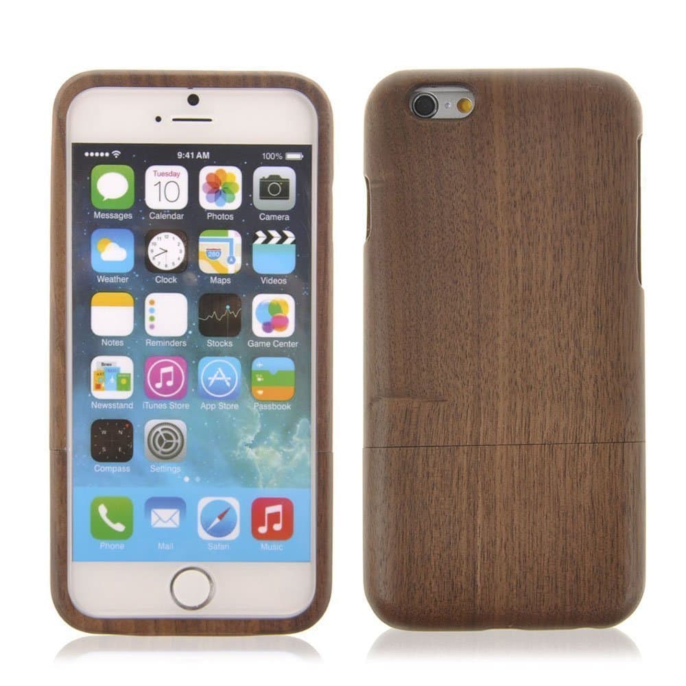 iPhone 6 Wood Case, Handmade [Fine Finish] Real Walnut Natural Wood Case Wooden Cover Protective Skin Hard Phone Back Shell for Apple iPhone 6 4.7 Inch