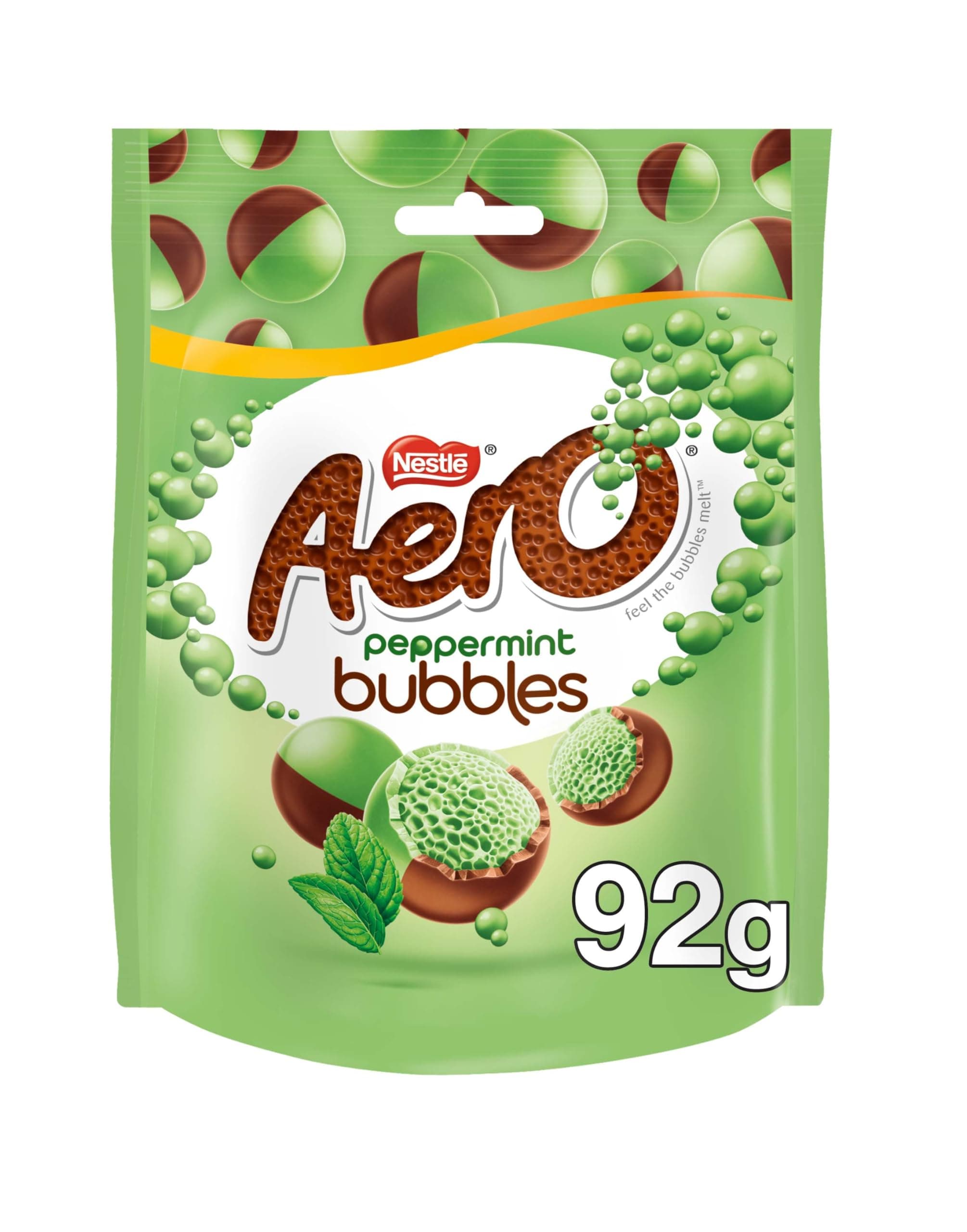 Original Aero Bubbles Peppermint Pouch Imported From The UK England British Chocolate Nestle Aero Bubbles Peppermint 80g