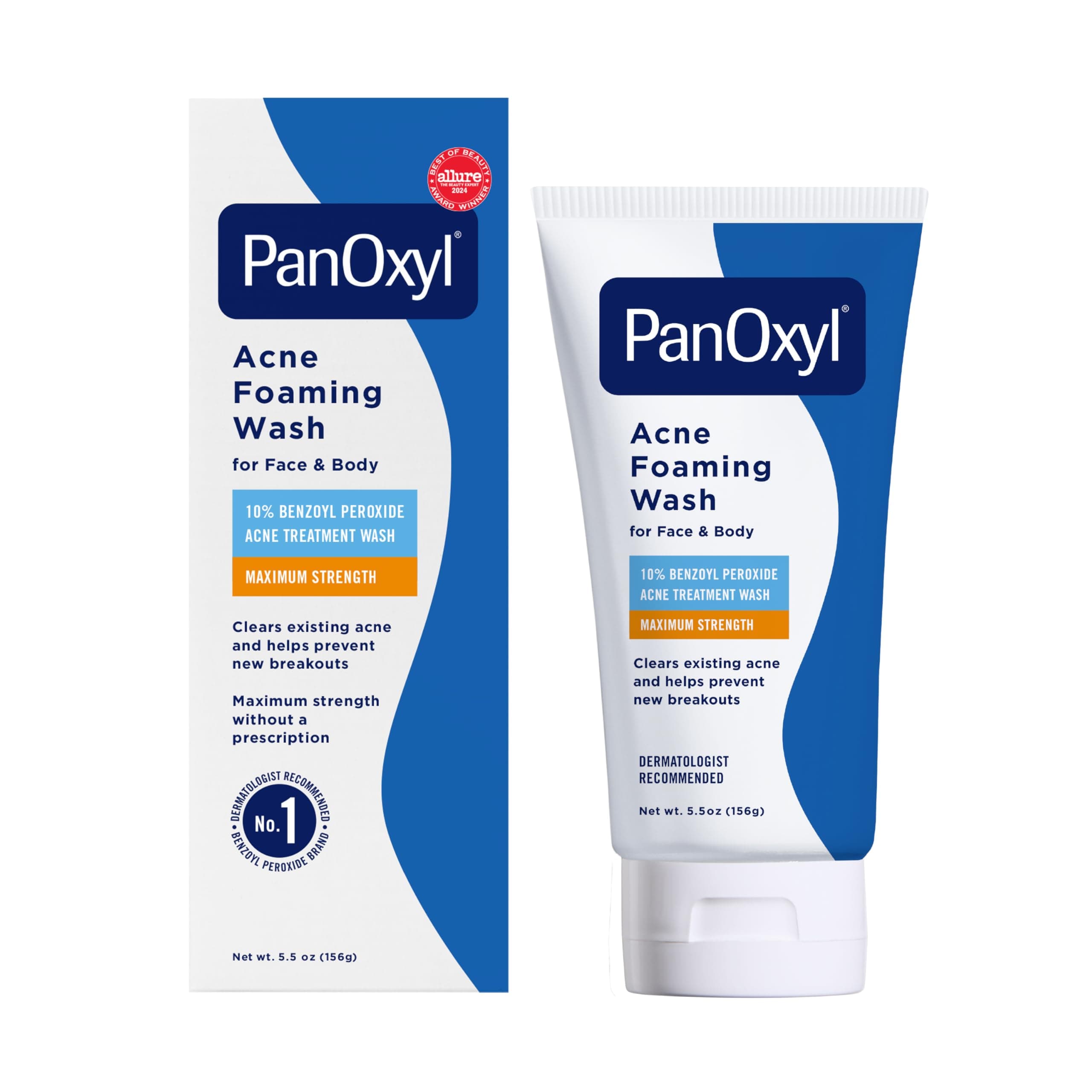 PanOxyl Acne Foaming Wash Benzoyl Peroxide 10% Maximum Strength Antimicrobial, 5.5 Oz, Package may vary