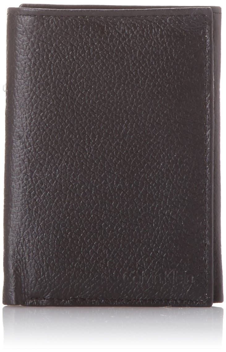 CK Accessories Men's Trifold Pebbled Leather Wallet