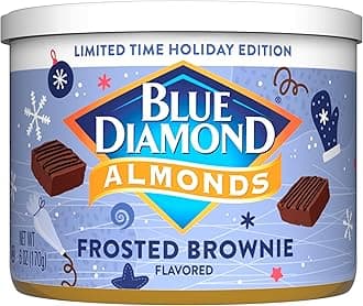 Holiday Frosted Brownie Flavored Sweet Snack Nut Almonds Perfect Size for On-The-Go, Holidays and Gatherings, Lunch, Adults and Kids, 6oz Can