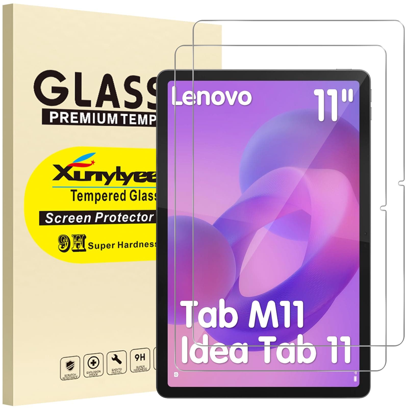 2-Pack, Screen Protector for Lenovo Idea Tab 11 Inch 2025/ Lenovo Tab M11 2024 Tempered Glass Film