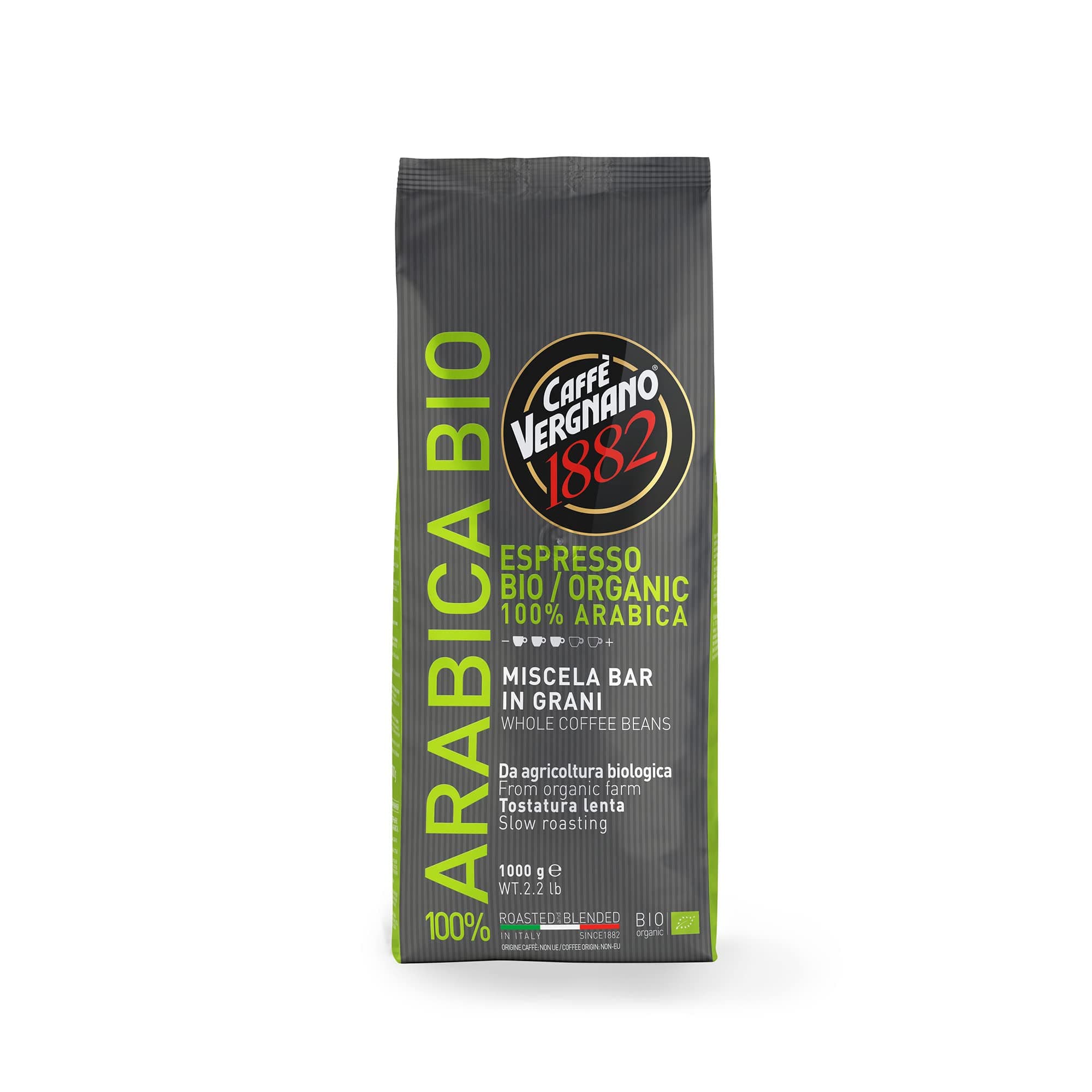 Caffè Vergnano 1882 Arabica Bio Coffee Beans 100% Arabica, 1Kg
