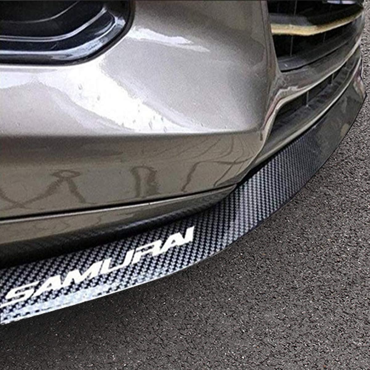 100% Waterproof Protection Auto Parts 2.5 m/8.2ft Carbon Fiber Spoiler Side Skirt Car Rubber Front Bumper Lip (Black)