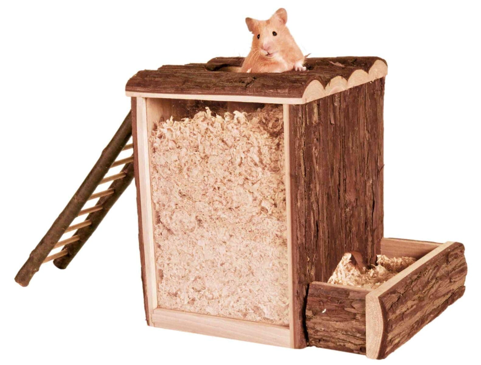 Trixie Large Wooden Digging Tower for Pet Hamster, 25 × 24 × 20 cm