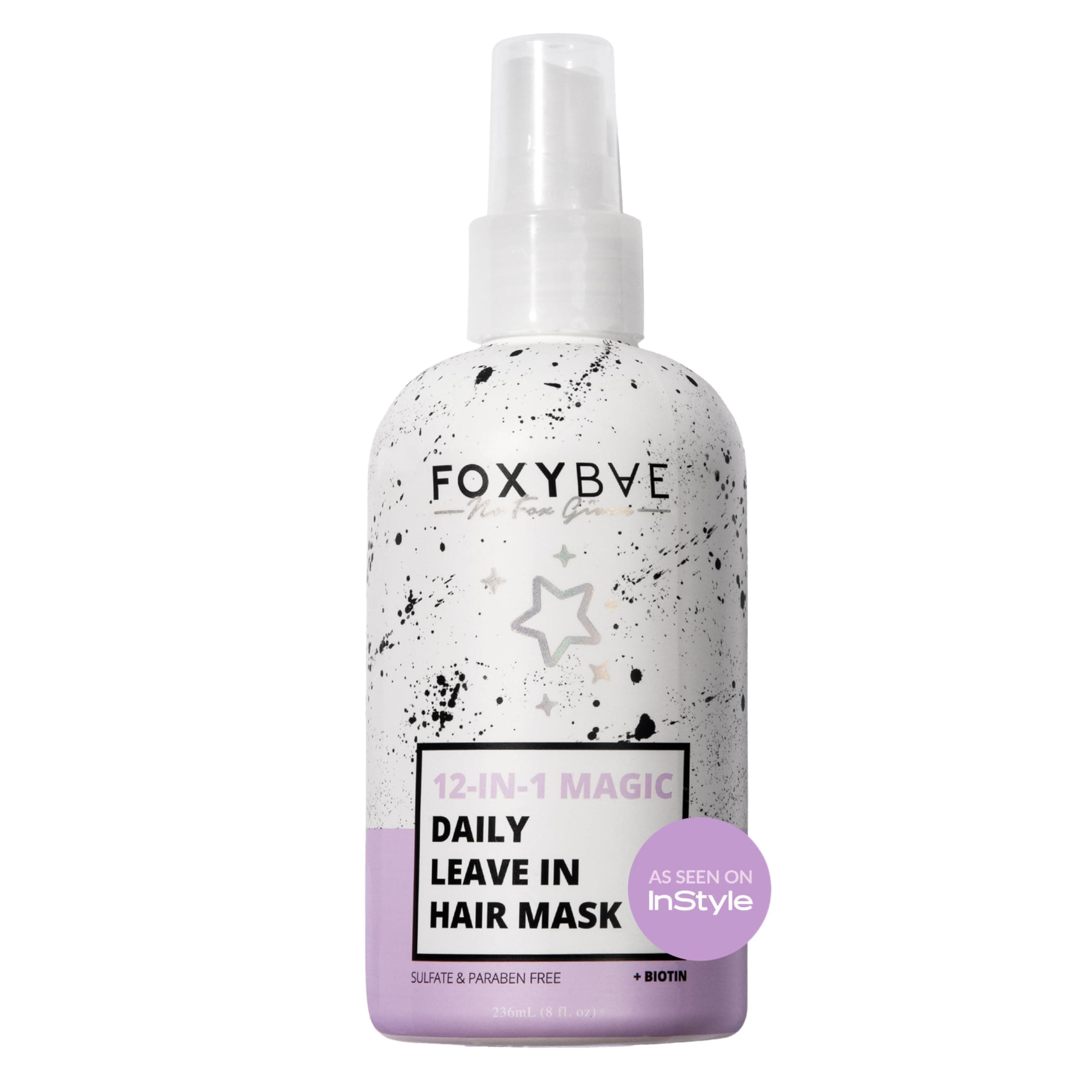 FoxyBae Hair Mask for Dry Damaged Hair and Growth - Overnight Hair Mask Treatment with Biotin & Shea Moisture - 8 Oz, Leave-in Conditioner Spray