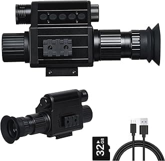 Digital Night Vision Monocular, IR Illuminator 850nm Night Vision Rifle Scope for Night Watching & Observations, 4X Digital Zoom, Save Photos & Videos with 32GB TF Card