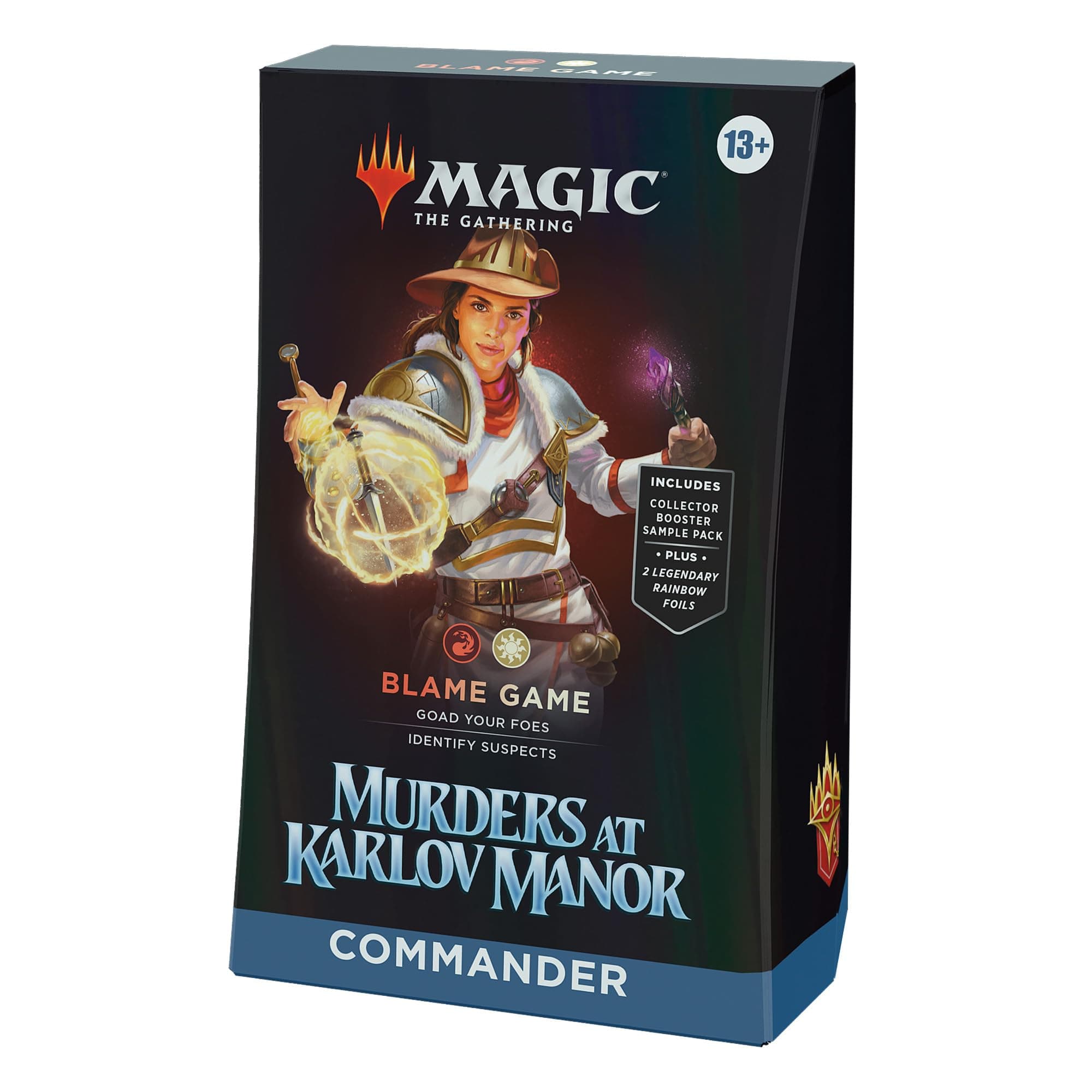 Murders at Karlov Manor Commander Deck - Blame Game (100-Card Deck, 2-Card Collector Booster Sample Pack + Accessories)