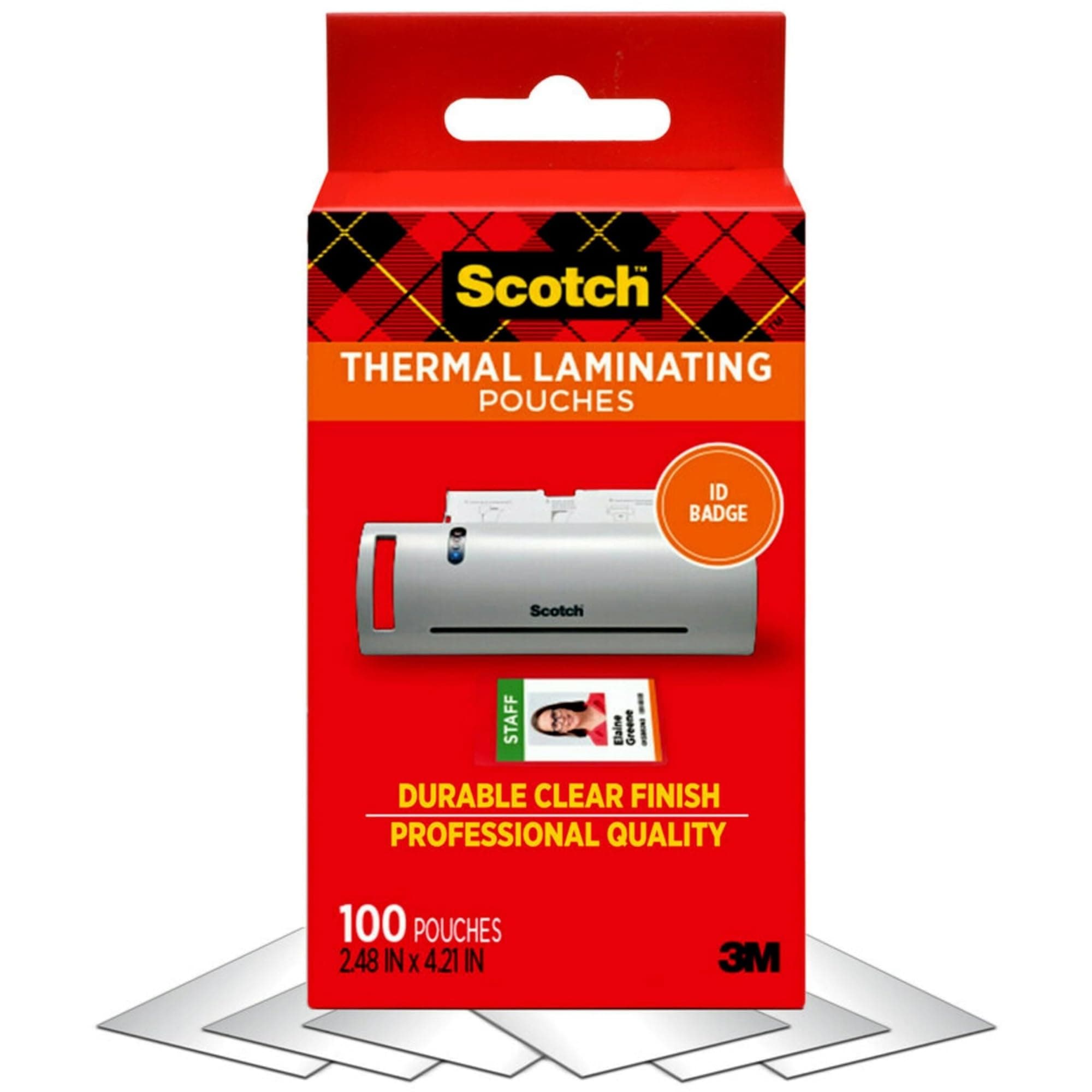 Scotch Thermal Laminating Pouches, 5 Mil Thick for Extra Protection, 2.32 x 3.70-Inches, Business Card Size, 100-Pack (TP5851-100)