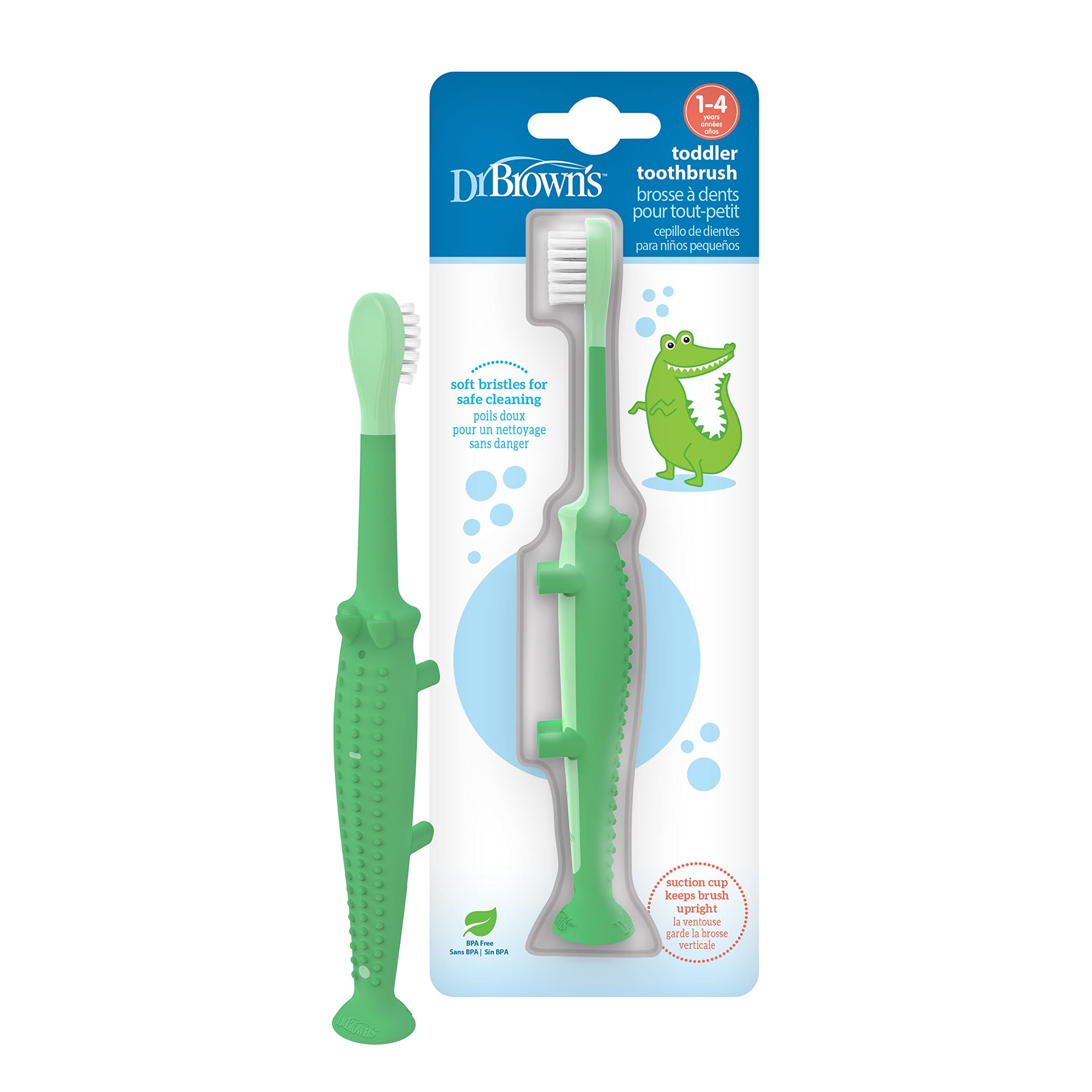 Baby and Toddler Toothbrush - Crocodile, BPA Free - Age 1-4Y