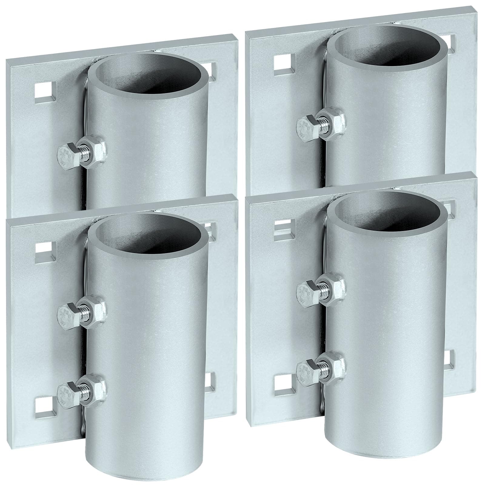 Stationary Dock Side Leg Pipe Holder,Dock Brackets Hardware for Posts,Dock Pole Pipe Leg Holder Sleeve,Heavy Duty,7/16" Hole for 3/8" Carriage Bolt