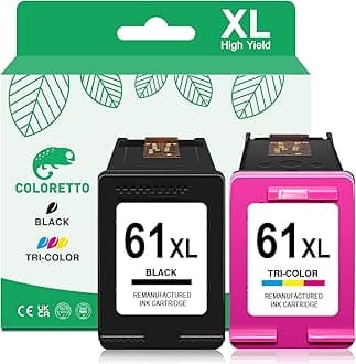 61XL Ink Cartridges for HP Printers for HP Ink 61 for Envy 4500 5530 4501 4502 5535 Officejet 4630 4635 Deskjet 1000 1010 2540 for HP 61 Ink Cartridges Combo Pack Replacement Black and Color