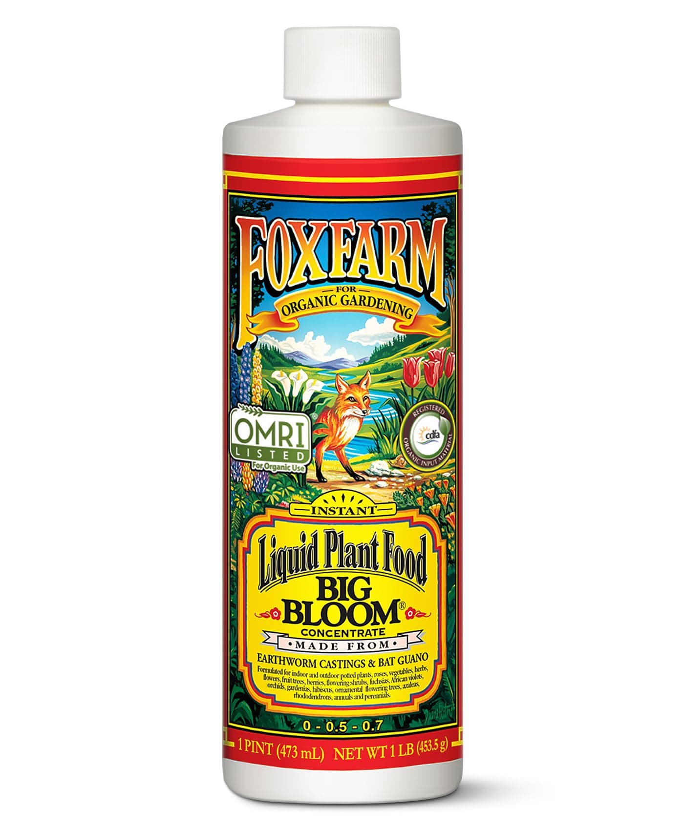 FoxFarm FX14091 Big Bloom Liquid Concentrate Fertilizer, 1-Pint, White