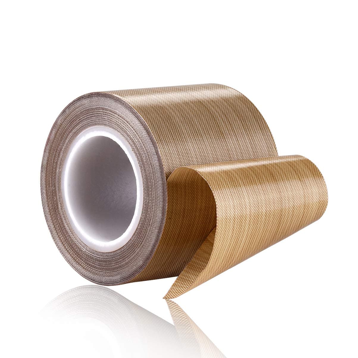 Brown 48mm x 12yards x 0.18mm, 100% Quality Assurance,PTFE Coated Fiberglass Teflon Tape,high Temperature Tape;Drying Conveyor Belt; Welding Sealing Tape; -196℃ - +380℃