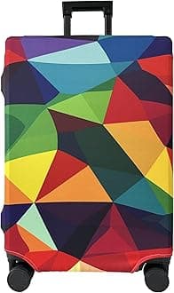 Meetravel Luggage Cover Washable Suitcase Cover Suitcase Protector Anti-scratch Fits 25-26 Inch Luggage (Rainbow Life, L)