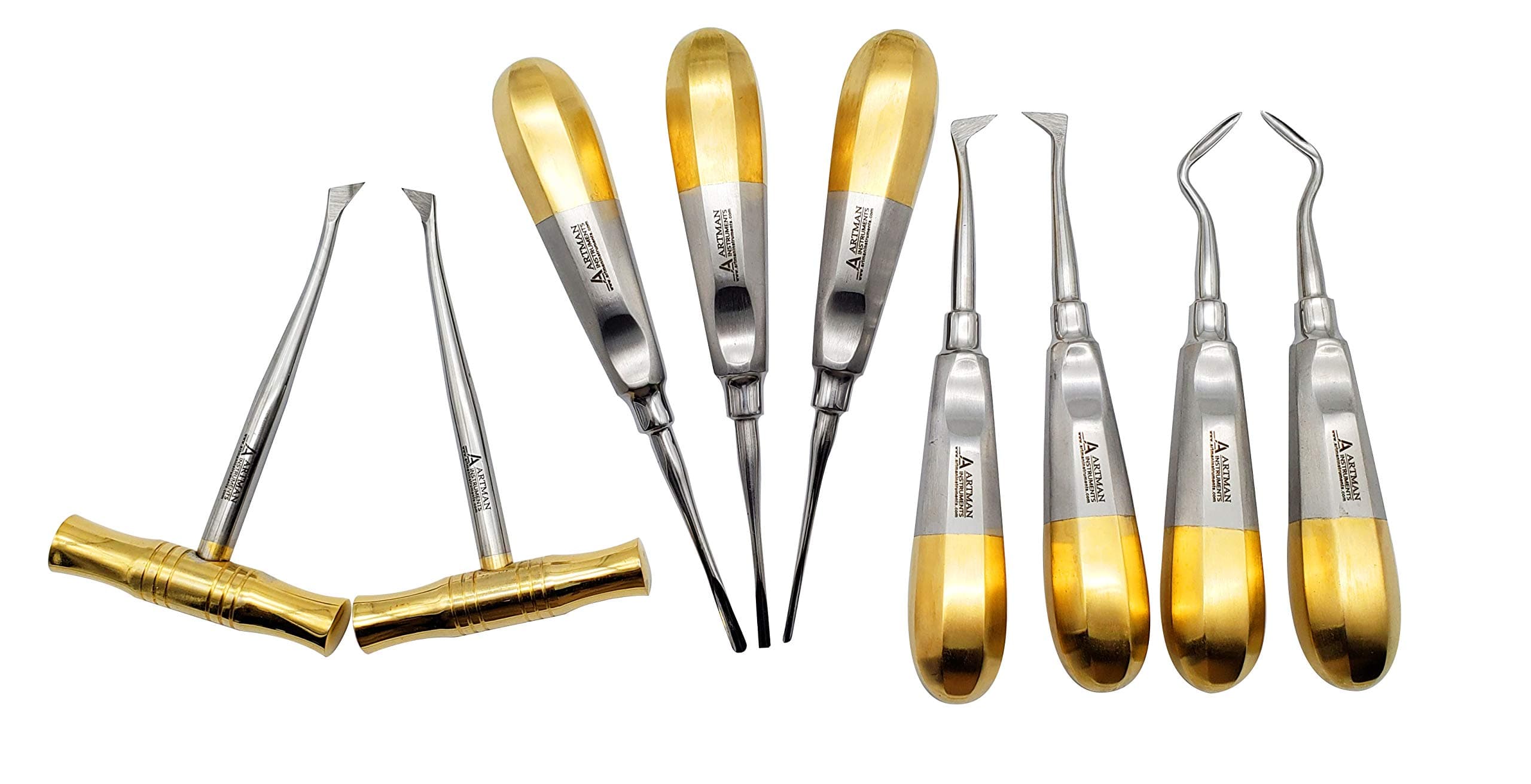 Dental Extraction Elevators Set of 9 Dental Forceps Instruments Kit