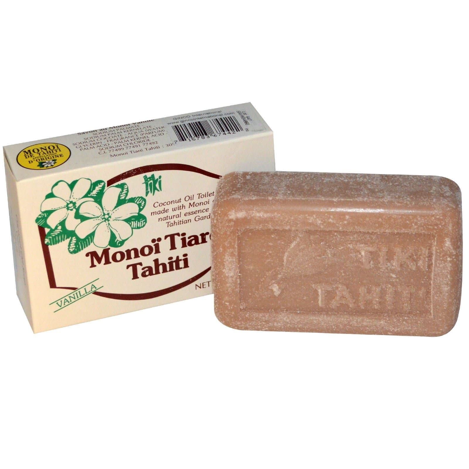 Soap Bar Vanilla Monoi Tiare Cosmetics 4.6 oz Bar Soap