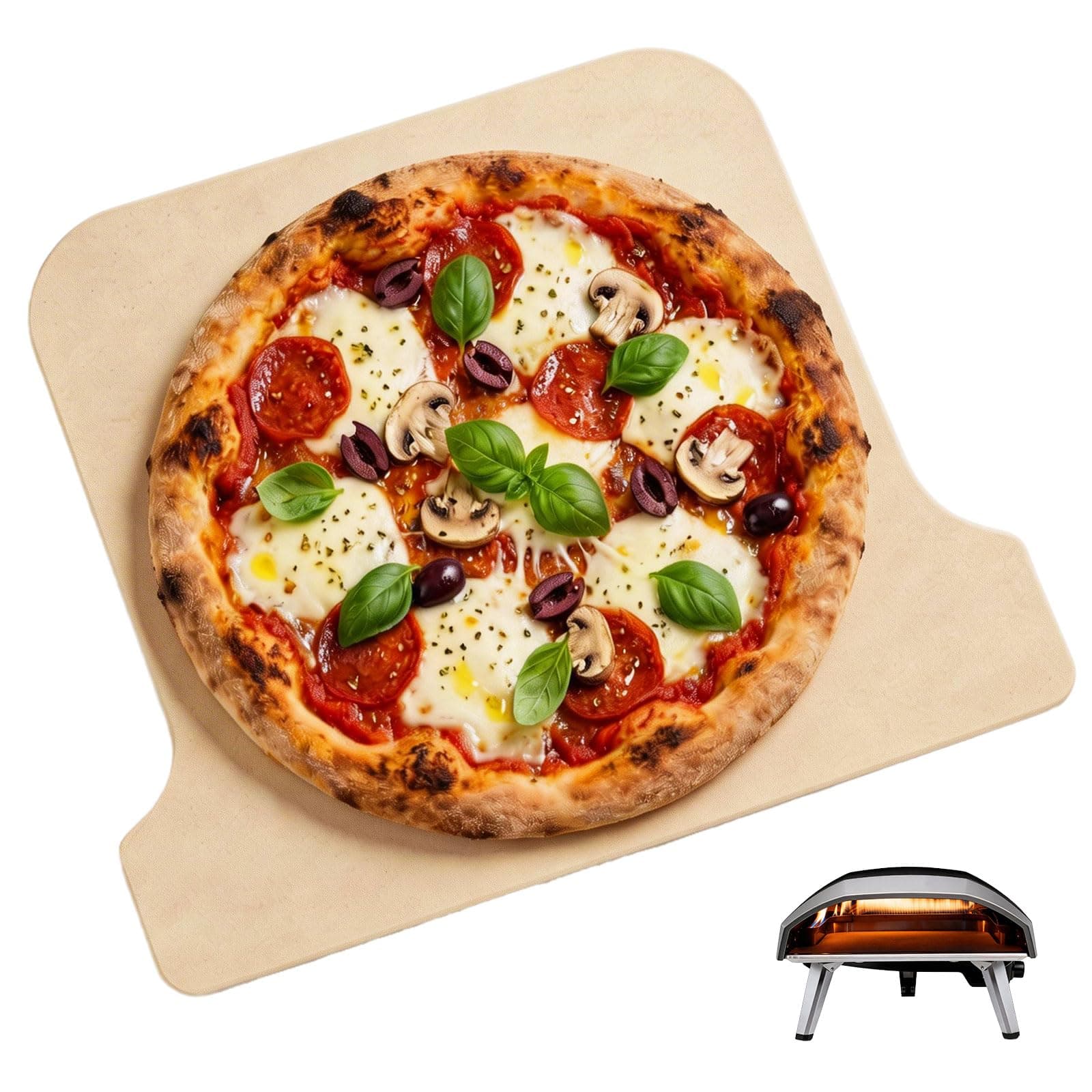 Cordierite Stone Baking Board Replacement for Ooni Koda 16 Gas Pizza Oven, Pizza Stone for Ooni Pizza Oven, Pizza Baking Board Replacement for Ooni Koda 16, Ceramic Baking Stone Accessories