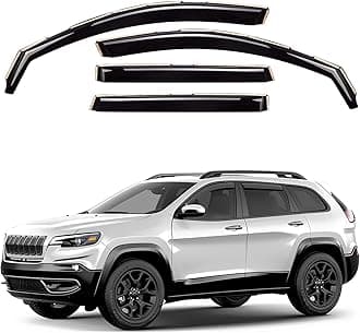 Window Deflectors Smoke Tinted In-Channel Side Window Vent Visor Deflectors Rain Guards Compatible with Cherokee 2014-2023 4pcs. -GW0098