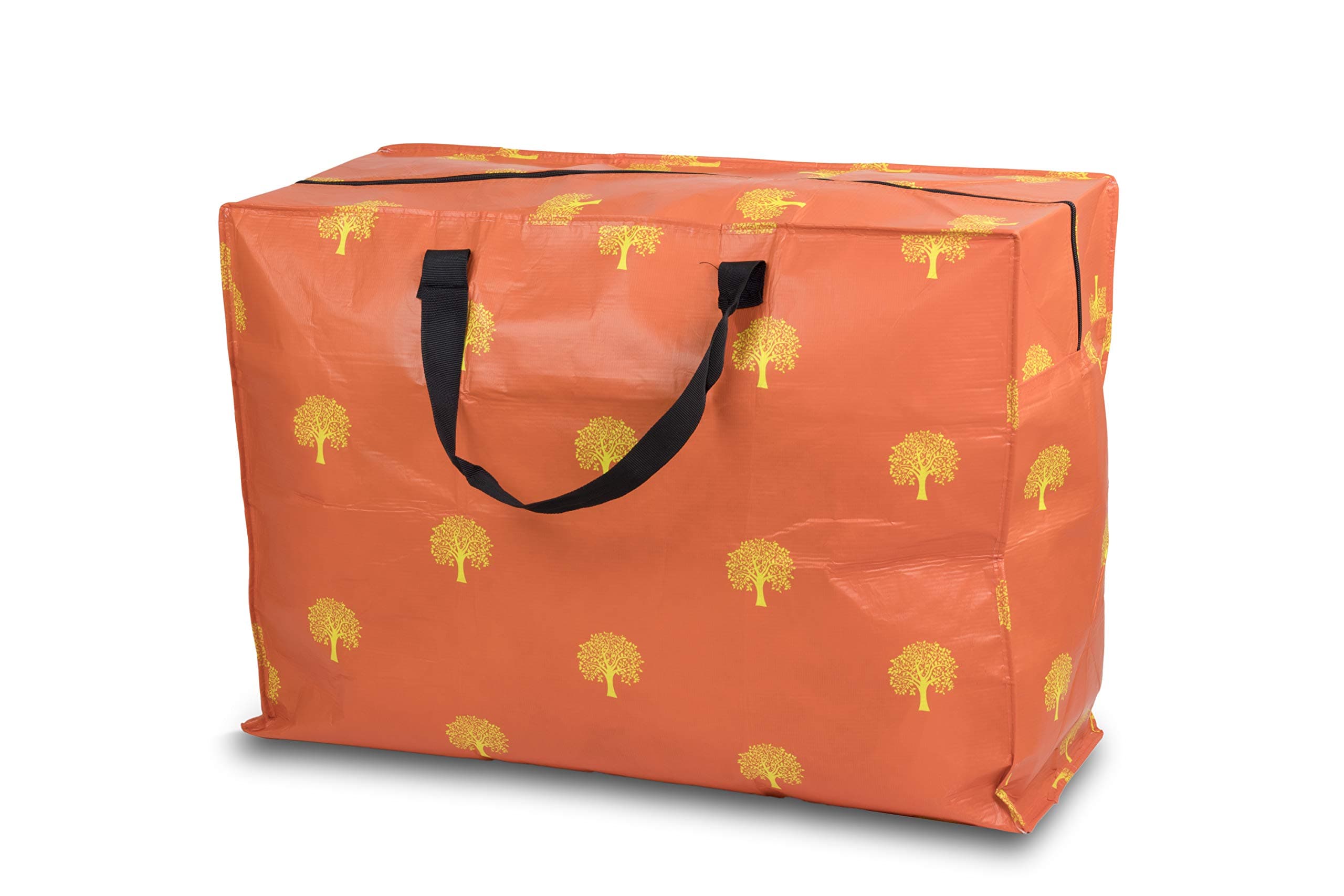 Sorti Enormous Jumbo XL Clothing Toys Home Laundry Storage Bag Made From Recycled Material. Really Big Extra Deep Massive Orange Tree Pattern Bag. 128 Litres. 54 x 74 x 32 cm