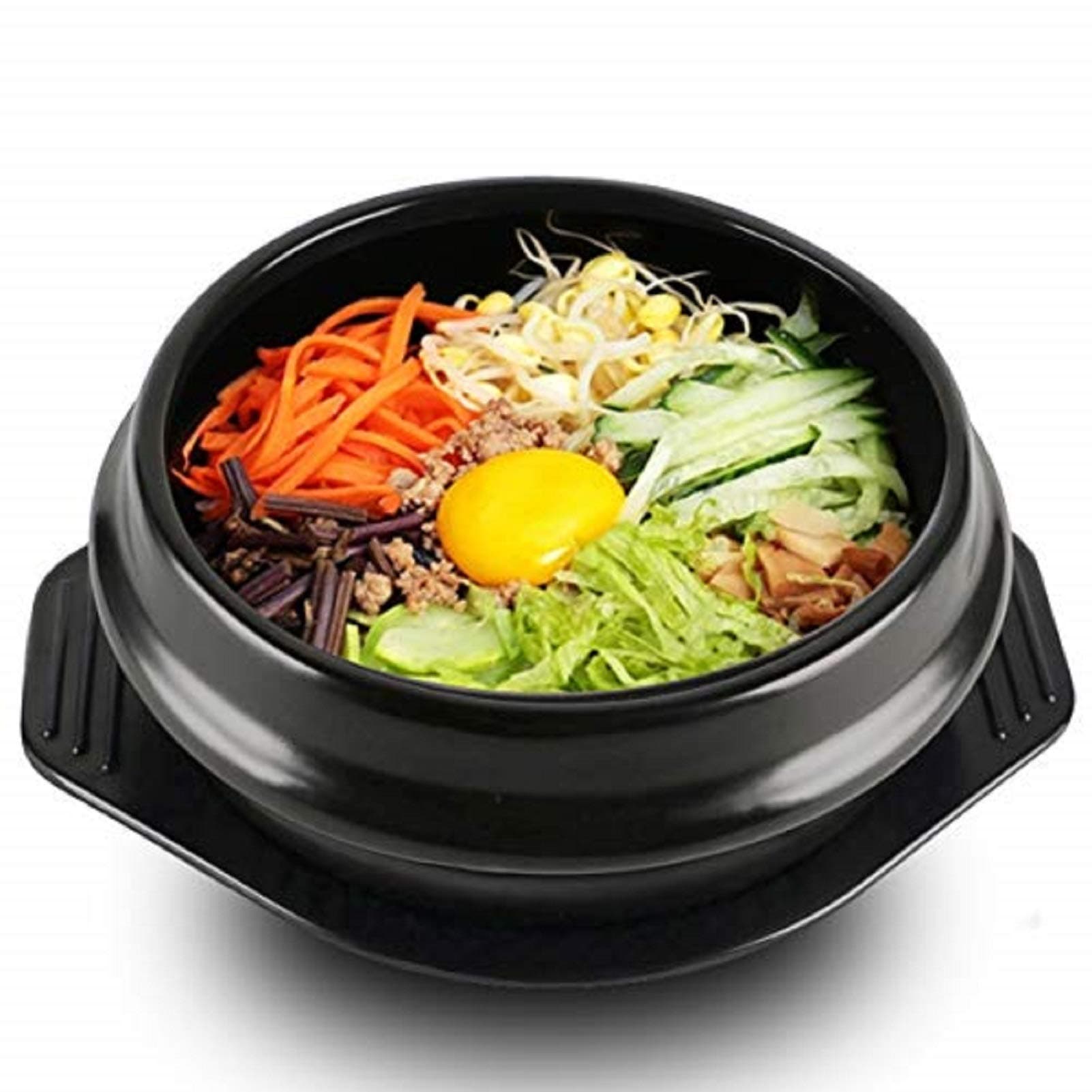 Honfitat EgBert Korean Dolsot Large Earthenware Bowl Stone Pot Bibimbap Cooking + Trivet Set Rice Bowl – 14