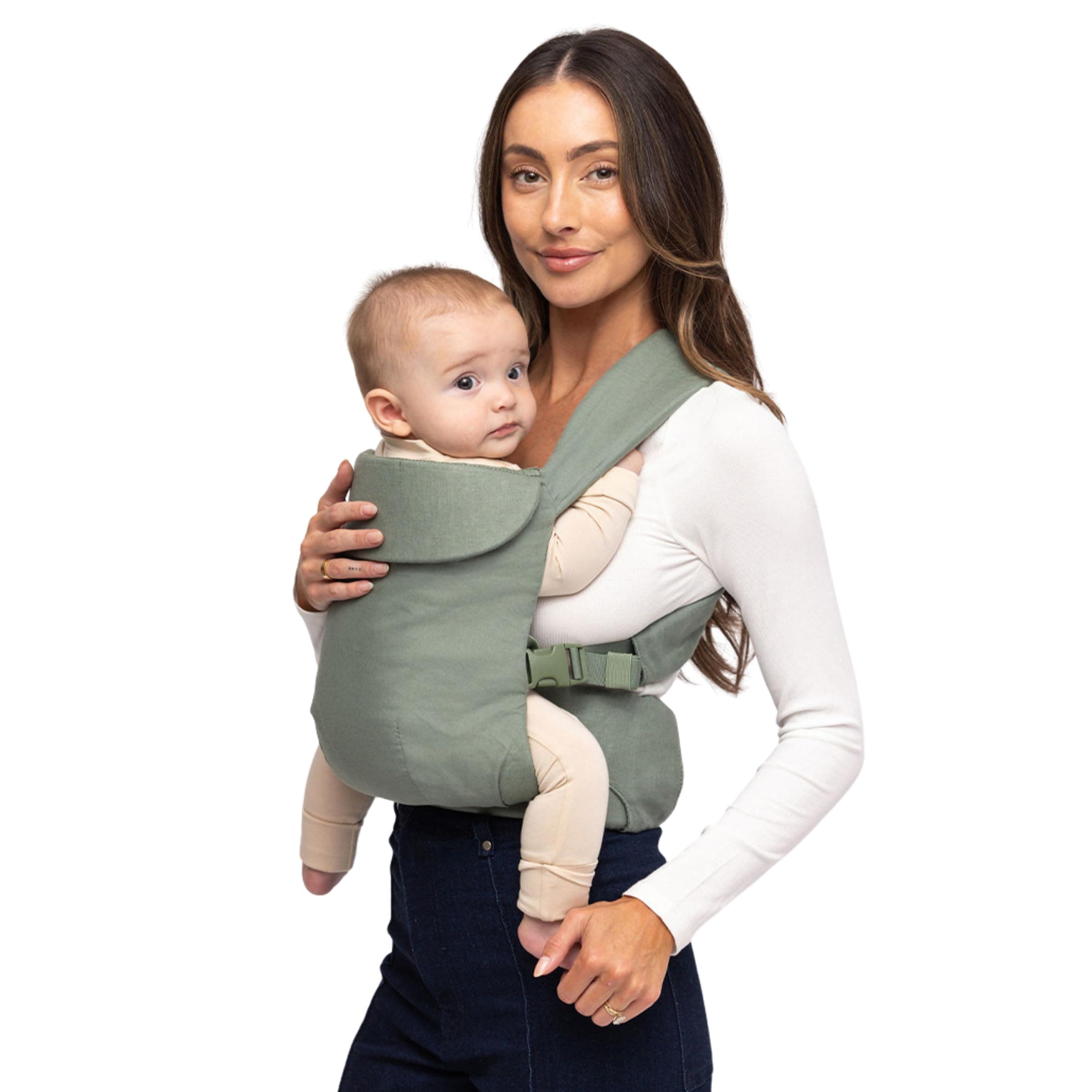 Aerial Buckle Carrier - 2-24 Months - Standard (XS-XL) Acadian - Front or Back Carry - Cross Straps, Lumbar Support, Headrest - Hip Healthy - Baby Carrier - Baby Essentials - New Mom Gifts