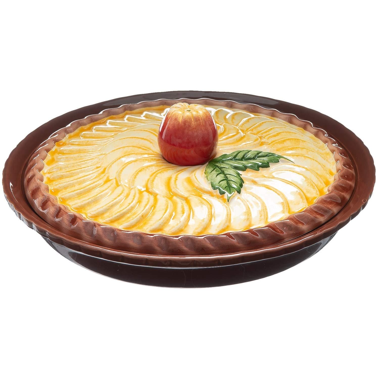 Apple Pie Dish with Beautifully glazed lid Made in Portugal