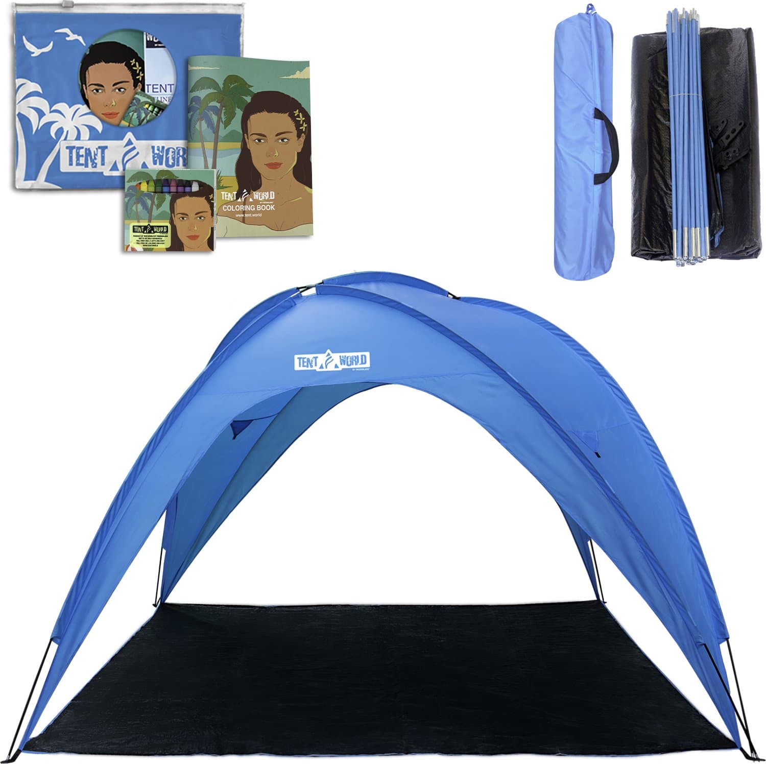 ThermalabsBeach Tent Sun shelter UV Protection - Portable Sunshade Canopy Shade for Outdoor Camping Patio Party, Family, Baby, Girls for 8 People