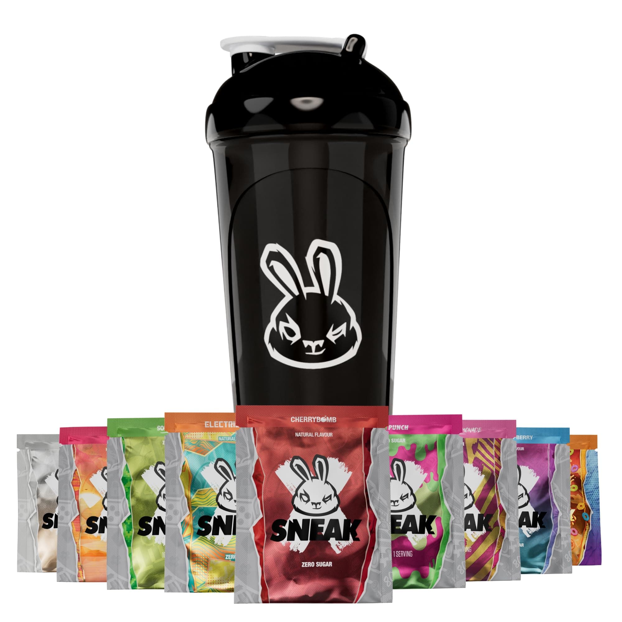 Energy Drink Starter Pack | 9 Sachets with Monochrome Shaker | No Sugar. No Nasties. Just Natural Caffeine, Focus-Boosting Nootropics