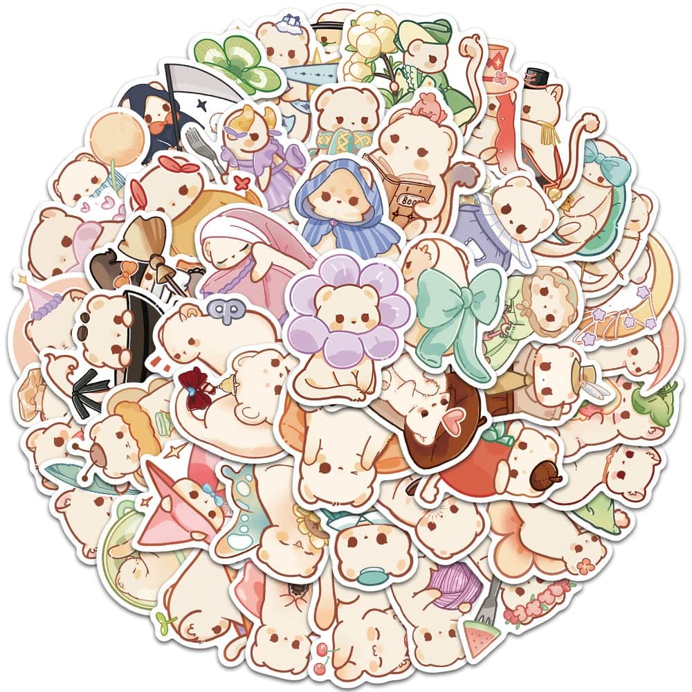 Sale! 50pc Animal Water Bottle Stickers - VSCO Waterproof Pack, Aesthetic for Dorm Room Decor, Laptop, Phone, Journal, Skateboard. Vinyl Stickers for Kids & Teen Girls